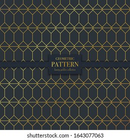 Luxury golden geometric pattern. Abstract line background, fashion style vector illustration for wallpaper, flyer, cover, design template. Realistic premium minimalistic ornament, backdrop.