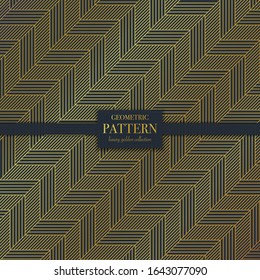Luxury golden geometric pattern. Abstract line background, fashion style vector illustration for wallpaper, flyer, cover, design template. Realistic premium minimalistic ornament, backdrop.