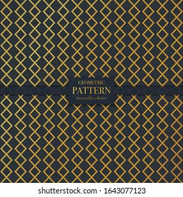 Luxury golden geometric pattern. Abstract line background, fashion style vector illustration for wallpaper, flyer, cover, design template. Realistic premium minimalistic ornament, backdrop.