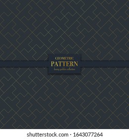 Luxury golden geometric pattern. Abstract line background, fashion style vector illustration for wallpaper, flyer, cover, design template. Realistic premium minimalistic ornament, backdrop.