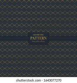 Luxury golden geometric pattern. Abstract line background, fashion style vector illustration for wallpaper, flyer, cover, design template. Realistic premium minimalistic ornament, backdrop.