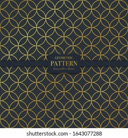 Luxury golden geometric pattern. Abstract line background, fashion style vector illustration for wallpaper, flyer, cover, design template. Realistic premium minimalistic ornament, backdrop.