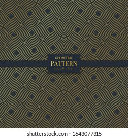 Luxury golden geometric pattern. Abstract line background, fashion style vector illustration for wallpaper, flyer, cover, design template. Realistic premium minimalistic ornament, backdrop.