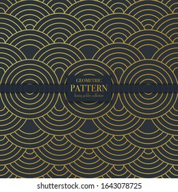Luxury golden geometric pattern. Abstract line background, fashion style vector illustration for wallpaper, flyer, cover, design template. Realistic premium minimalistic ornament, backdrop.
