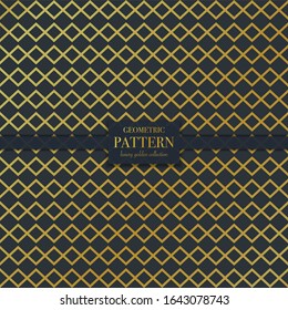 Luxury golden geometric pattern. Abstract line background, fashion style vector illustration for wallpaper, flyer, cover, design template. Realistic premium minimalistic ornament, backdrop.