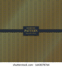 Luxury golden geometric pattern. Abstract line background, fashion style vector illustration for wallpaper, flyer, cover, design template. Realistic premium minimalistic ornament, backdrop.
