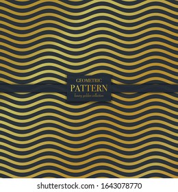 Luxury golden geometric pattern. Abstract line background, fashion style vector illustration for wallpaper, flyer, cover, design template. Realistic premium minimalistic ornament, backdrop.