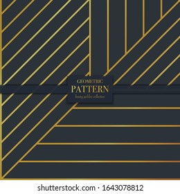 Luxury golden geometric pattern. Abstract line background, fashion style vector illustration for wallpaper, flyer, cover, design template. Realistic premium minimalistic ornament, backdrop.