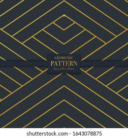 Luxury golden geometric pattern. Abstract line background, fashion style vector illustration for wallpaper, flyer, cover, design template. Realistic premium minimalistic ornament, backdrop.