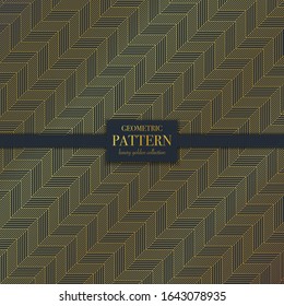 Luxury golden geometric pattern. Abstract line background, fashion style vector illustration for wallpaper, flyer, cover, design template. Realistic premium minimalistic ornament, backdrop.
