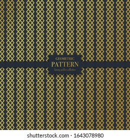 Luxury golden geometric pattern. Abstract line background, fashion style vector illustration for wallpaper, flyer, cover, design template. Realistic premium minimalistic ornament, backdrop.