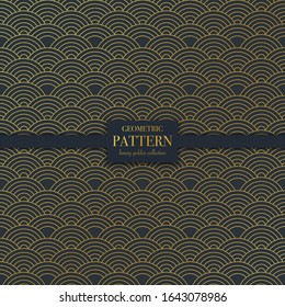 Luxury golden geometric pattern. Abstract line background, fashion style vector illustration for wallpaper, flyer, cover, design template. Realistic premium minimalistic ornament, backdrop.