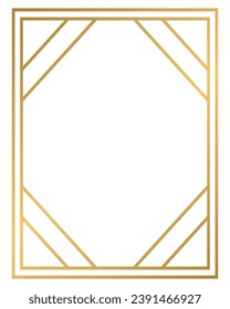 Ilustración de marco geométrico de forma dorada de lujo
