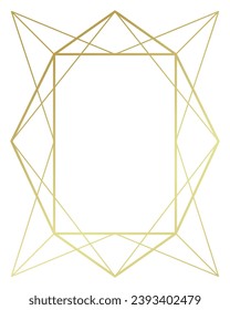 Luxury golden geometric shape frame illustration.