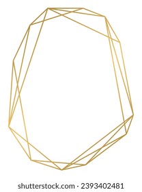 Lujoso marco geométrico de forma dorada.