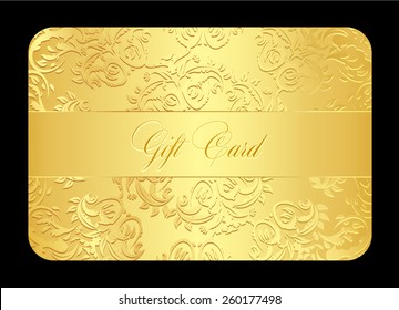 Luxury Golden Gift Card With Rounded Lace