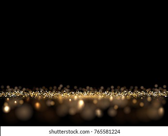 Luxury golden glittering dark background. Vector VIP background for posters, banners or cards.