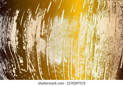 Luxury golden, gold metal gradient background with distressed wooden bark texture. Vector illustration