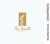 Luxury golden grain weath / rice logo design Vector