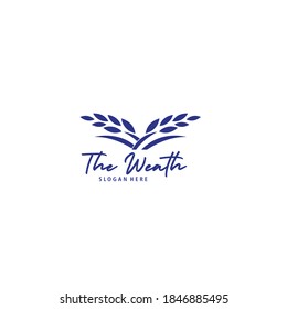 Luxury golden grain weath / rice logo design Vector