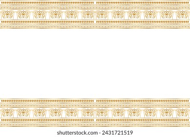 Luxury golden islamic line lace border thai pattern ornament wedding invtation cards background