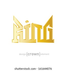 The luxury golden King Crown vector design element on white background