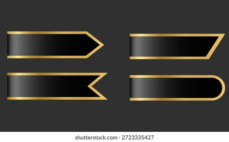 Conjunto de Elementos de etiquetas doradas de lujo. Etiqueta engomada del certificado de la mejor calidad. cinta de lujo decorativa. Insignias y pegatinas premium de dibujos animados colección
