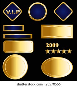 Luxury golden labels and medals vector