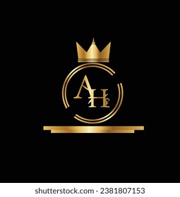 Luxury golden latter logo design 
AH logo, AH icon, AH letter, AH vector, technology, business, art, symbol,