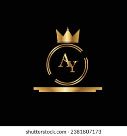 Luxury golden latter logo design Creative Initial letter AY logo design with modern business vector template. Creative isolated AY monogram logo design