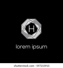 Luxury golden letter H logo vector template
