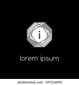 Luxury golden letter i logo vector template