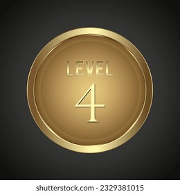 Luxury Golden Level 4 button on dark gradient background for multipurpose Infographic design vector, illustration