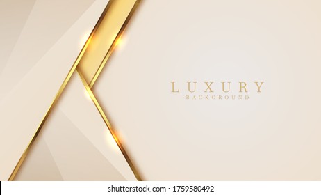 Luxury golden line  background mustard shades in 3d abstract style, Illustration from vector about modern template deluxe design.