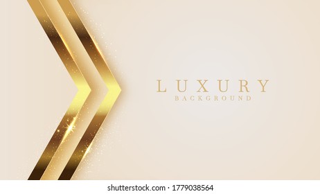 Luxury golden line background mustard shades in 3d abstract style. Illustration from vector about modern template deluxe design.