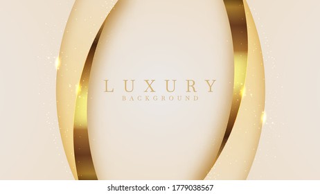 Luxury golden line background mustard shades in 3d abstract style. Illustration from vector about modern template deluxe design.