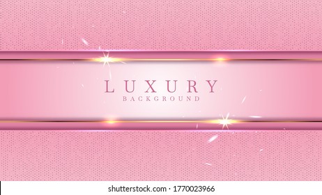 Luxury golden line background pink and purple shades in 3d abstract style. Illustration from vector about modern template deluxe design.