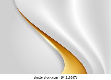 Luxury golden line background white and gray shades in 3d abstract style