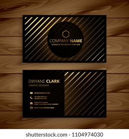 luxury golden line dark business card