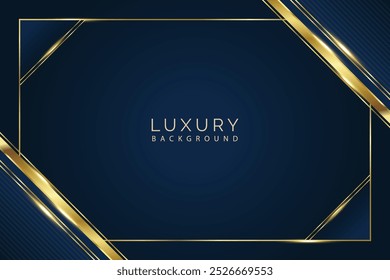 Luxury Golden lines on dark blue shaded color background