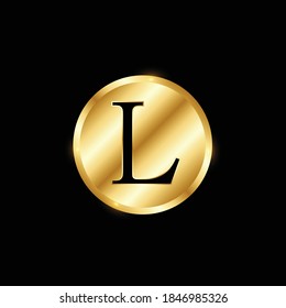 Luxury Golden Logo Design For Letter L.