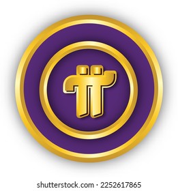 Luxuriöse goldene Logo Pi Network Illustration. Ein trendiges und modernes Pi-Netzwerk-Symbol