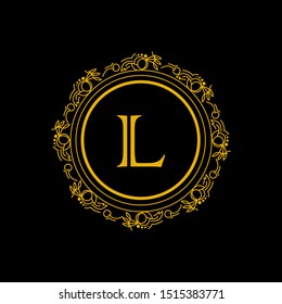 Luxury golden logo template initial letter L