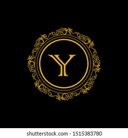 Luxury golden logo template initial letter Y
