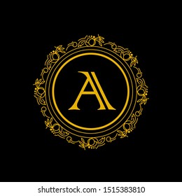 Luxury golden logo template initial letter A