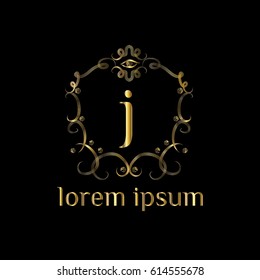 Luxury golden logo template vector. Letter J monogram
