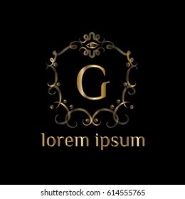 Luxury golden logo template vector. Letter G monogram