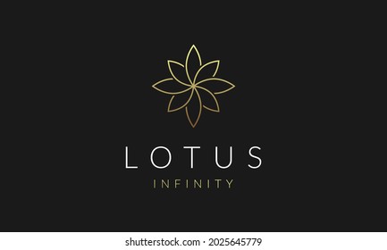 luxury golden lotus flower feminine logo design vector for salon jewelry spa and massage