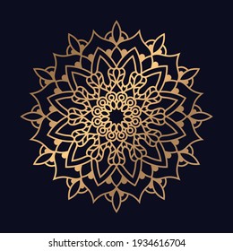Luxus-goldener Mandala-Hintergrund, Vektorgrafik-Muster für islamisches Paisley