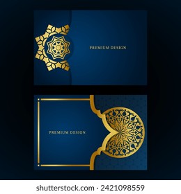 Lujo dorado mandala fondo. Ilustración vectorial. Decorativo Diseño de fondo Mandala de lujo para impresión, afiche, portada, folleto, volante, banner. Moderna decoración de lujo.